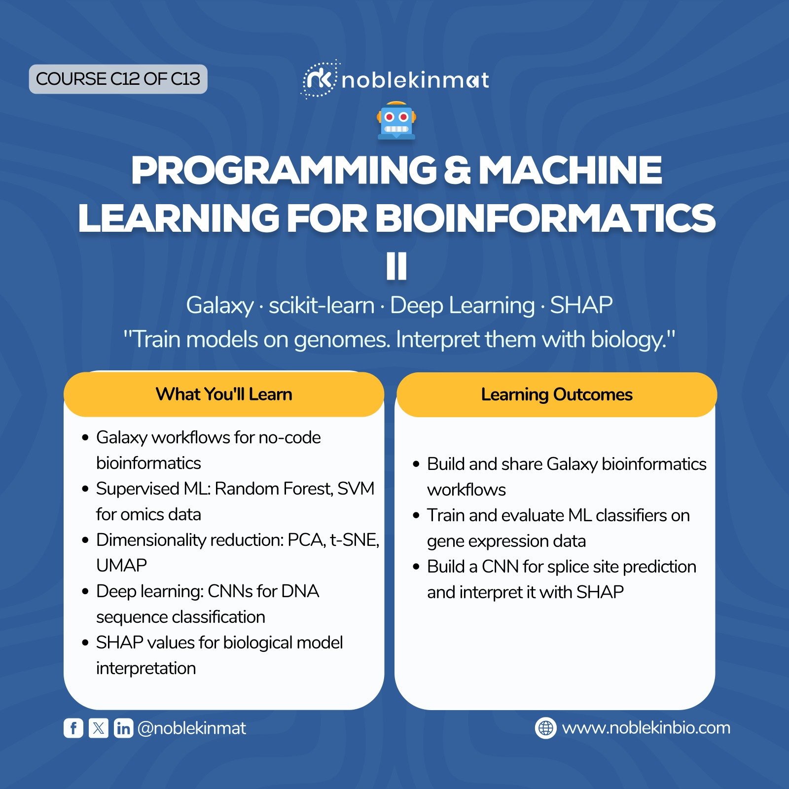 Bioinformatics Diploma Programme | NoblKinBio · Dr. Ashraf